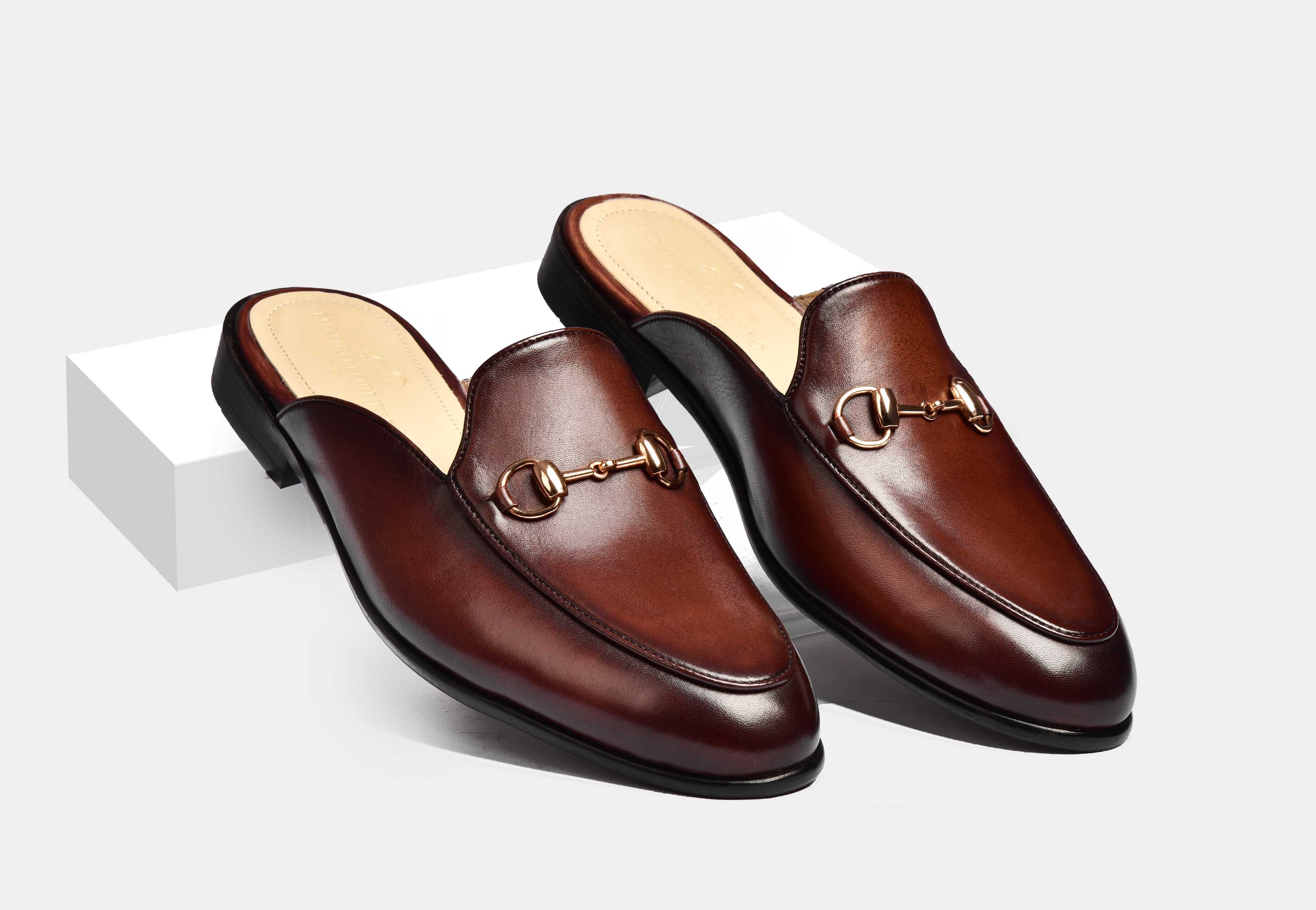 ARNO | Brown Formal Mules with metal Trim (Reserved-Release)