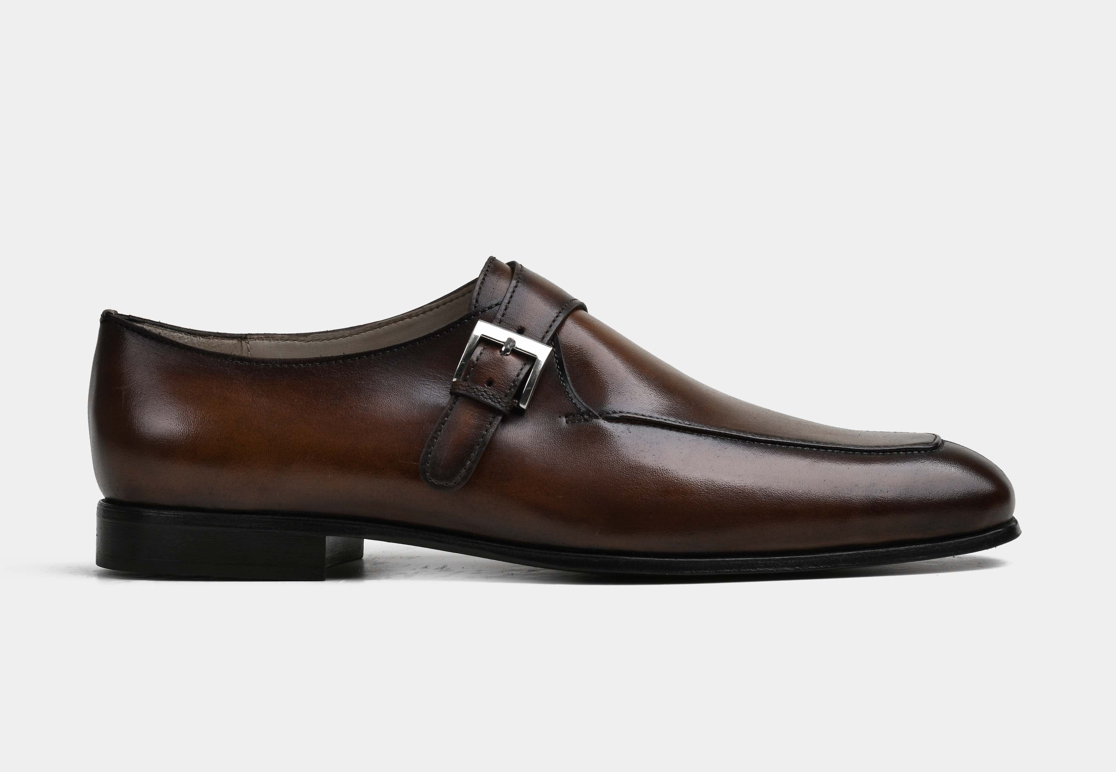 LAVENTO | MEN BROWN CALF LEATHER MONK STRAP SHOES