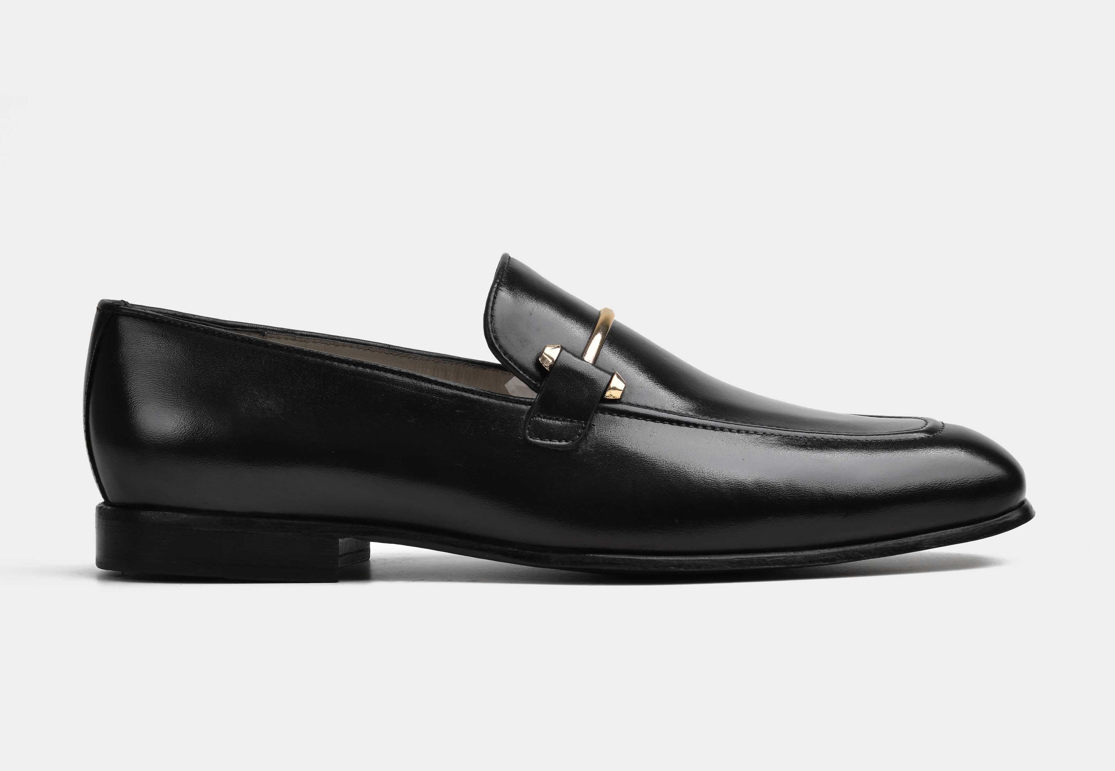 SERANO | MEN BLACK CALF LEATHER HORSEBIT LOAFERS