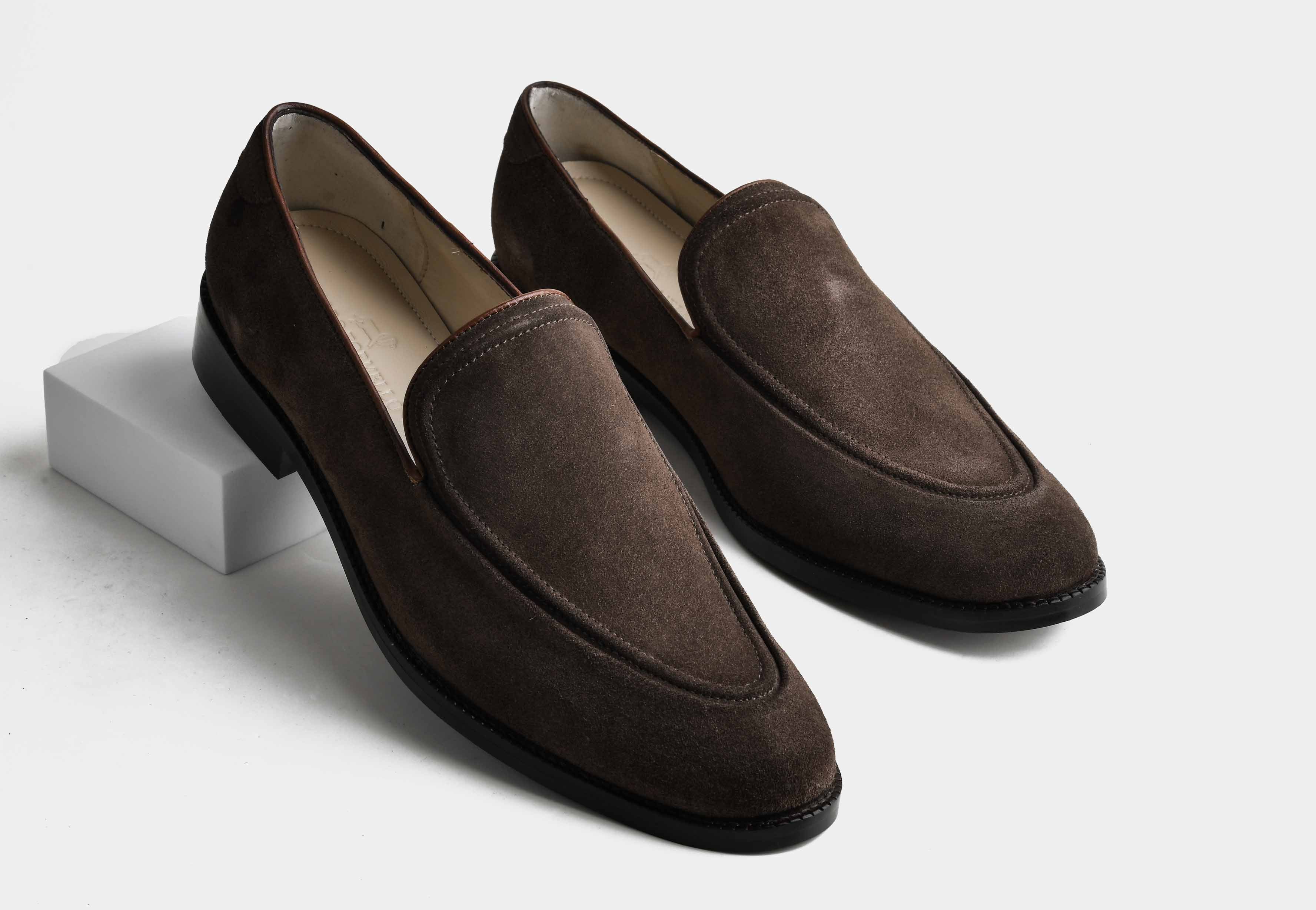 ELIANO | MEN BROWN SUEDE BELGIAN LOAFERS