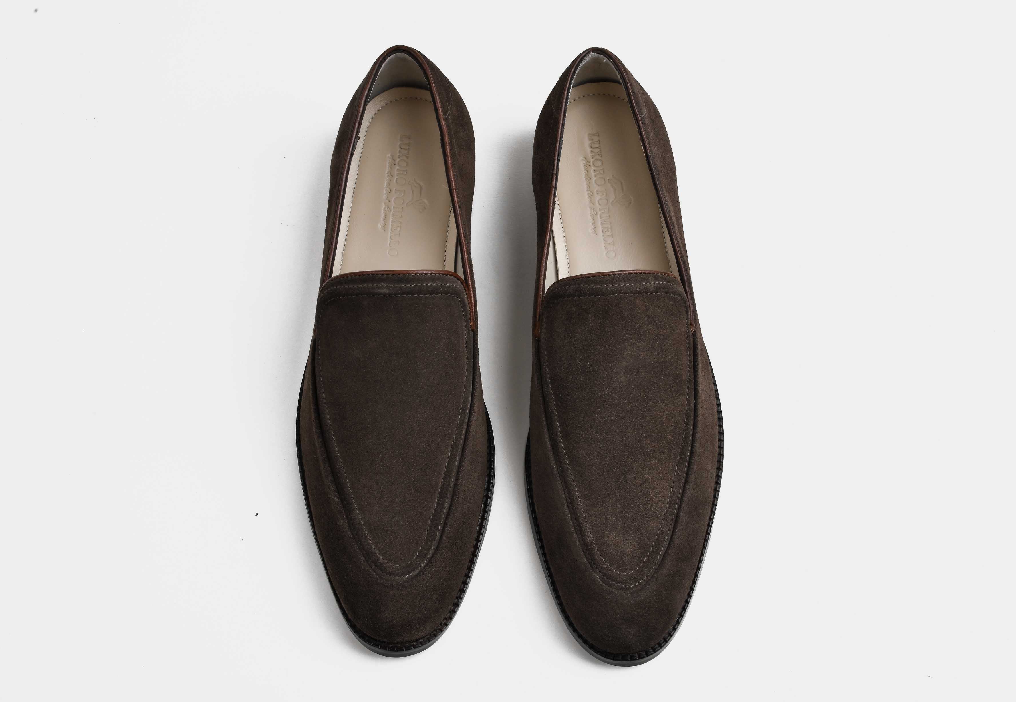 ELIANO | MEN BROWN SUEDE BELGIAN LOAFERS