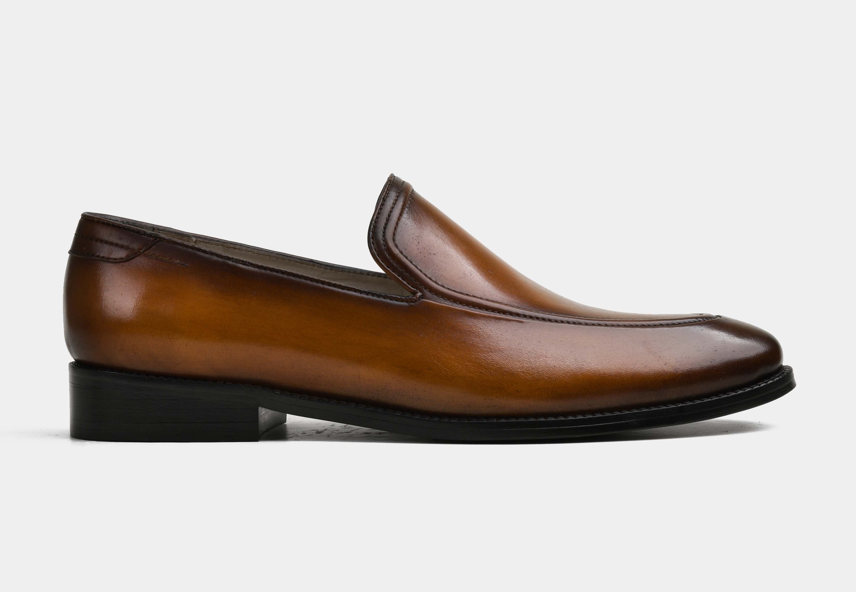 ELIANO | MEN TAN HAND-BURNISHED BELGIAN LOAFERS