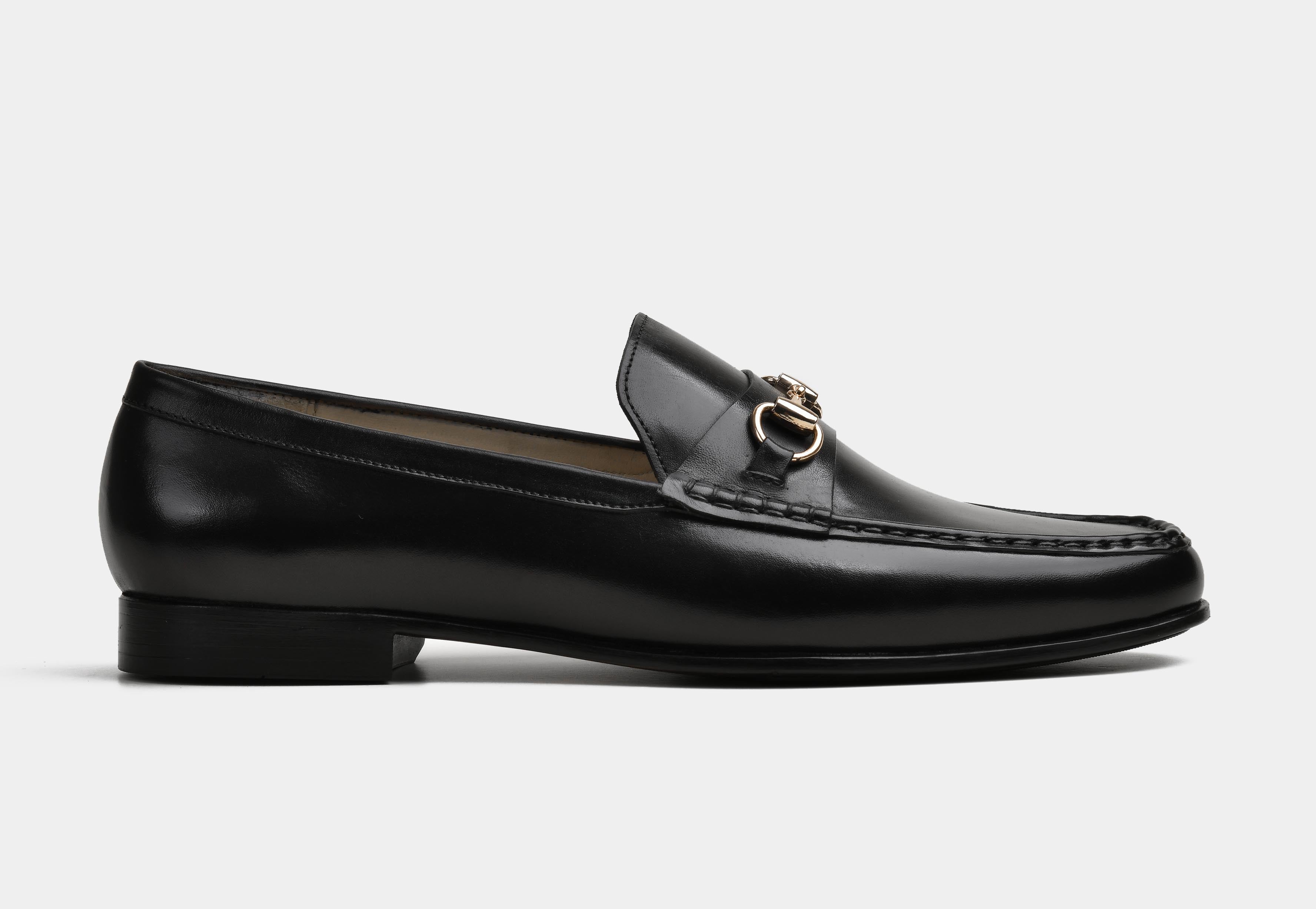 CASSANO | MEN BLACK HORSEBIT LOAFERS