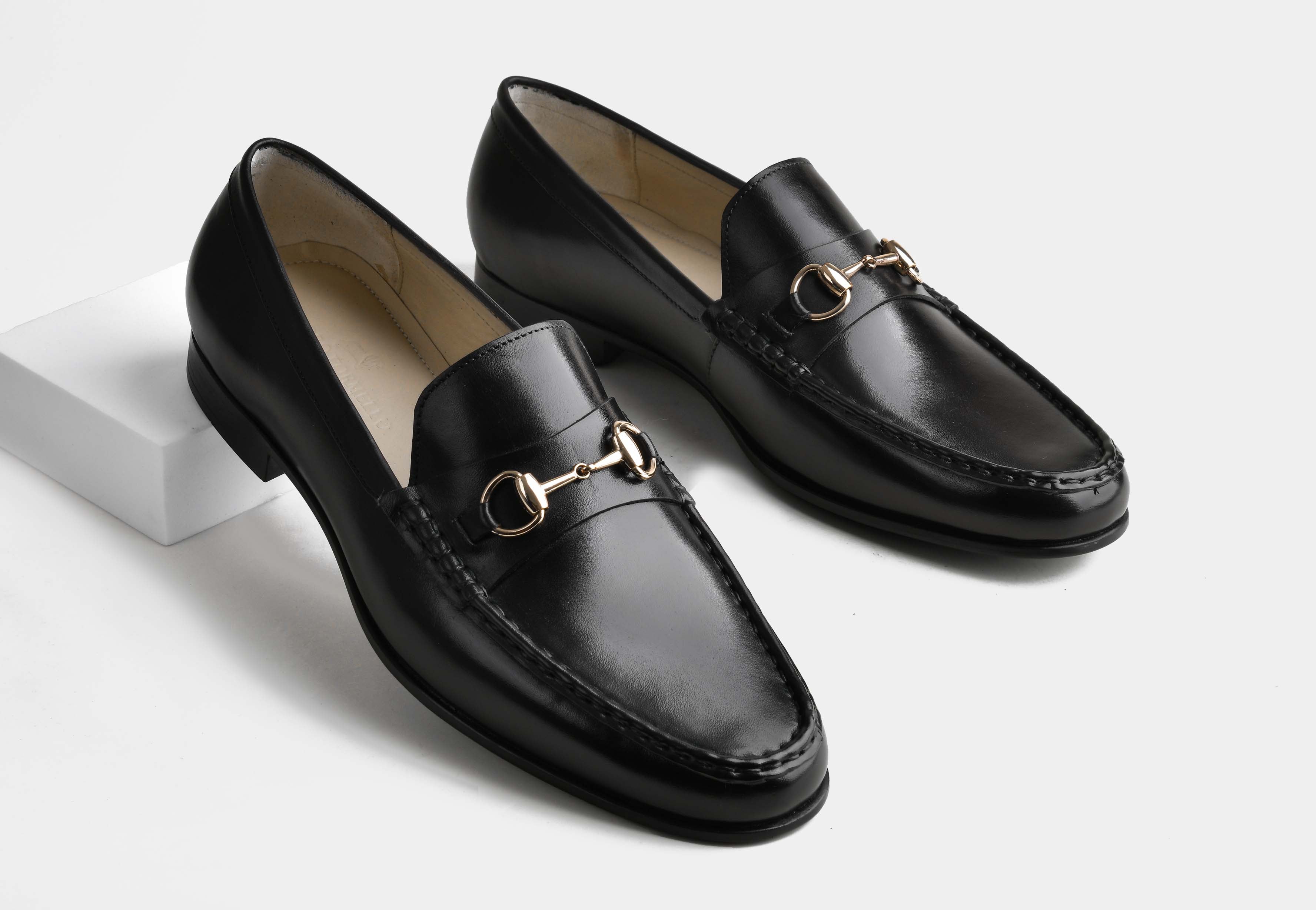 CASSANO | MEN BLACK HORSEBIT LOAFERS