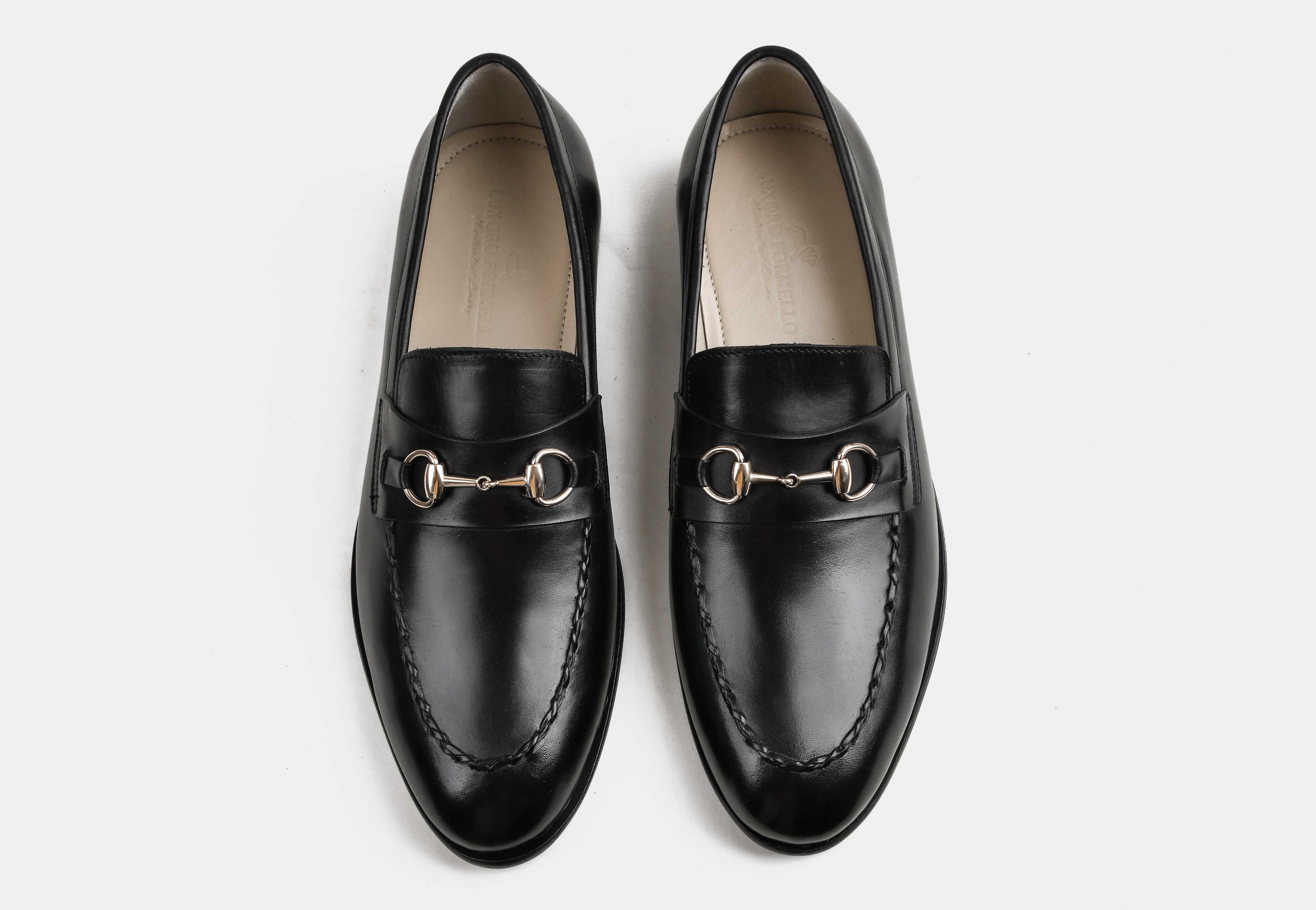 LUCA | MEN BLACK CALF LEATHER BUCKLE LOAFERS