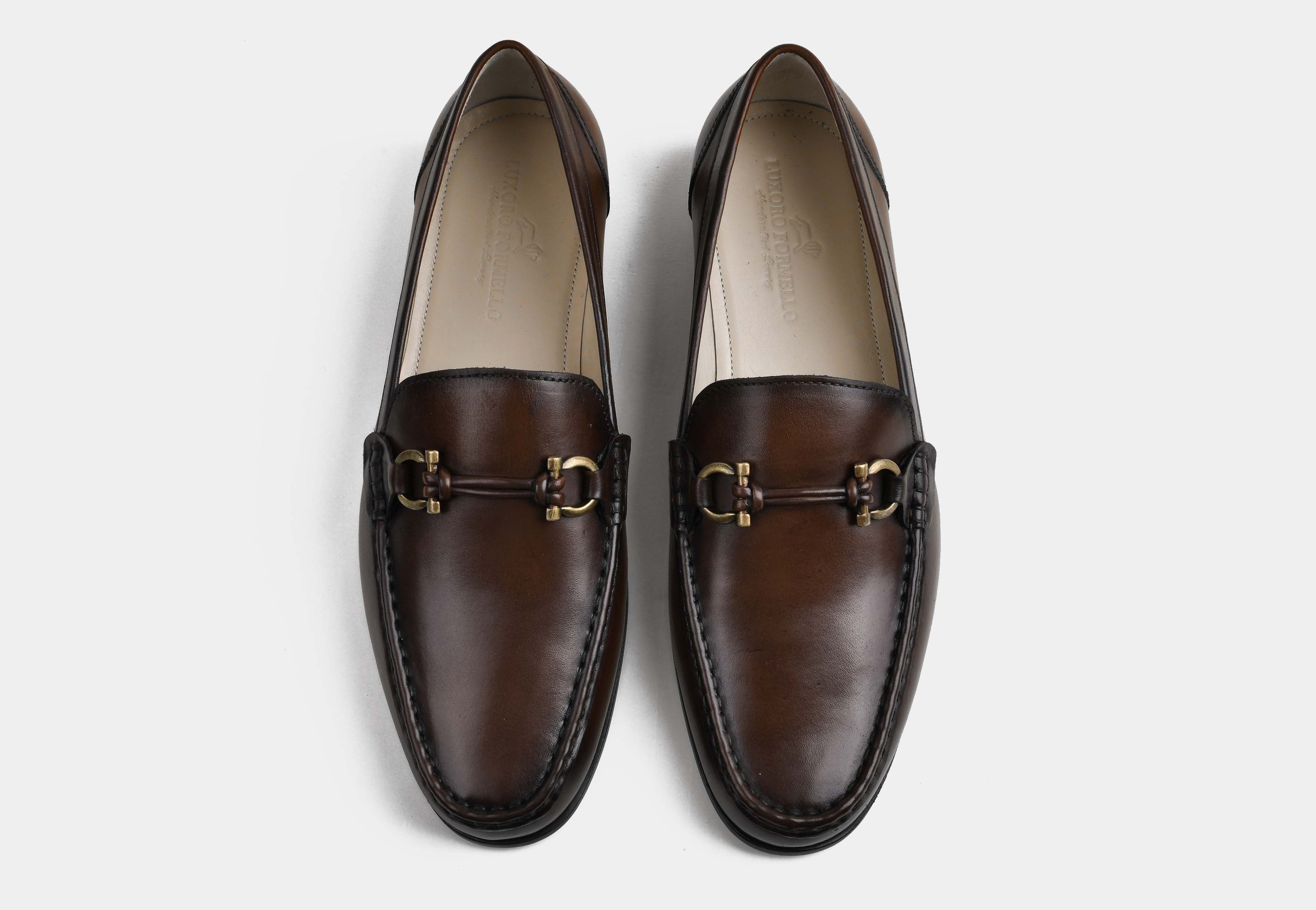 ZARO | MEN BROWN CALF LEATHER HORSEBIT LOAFERS