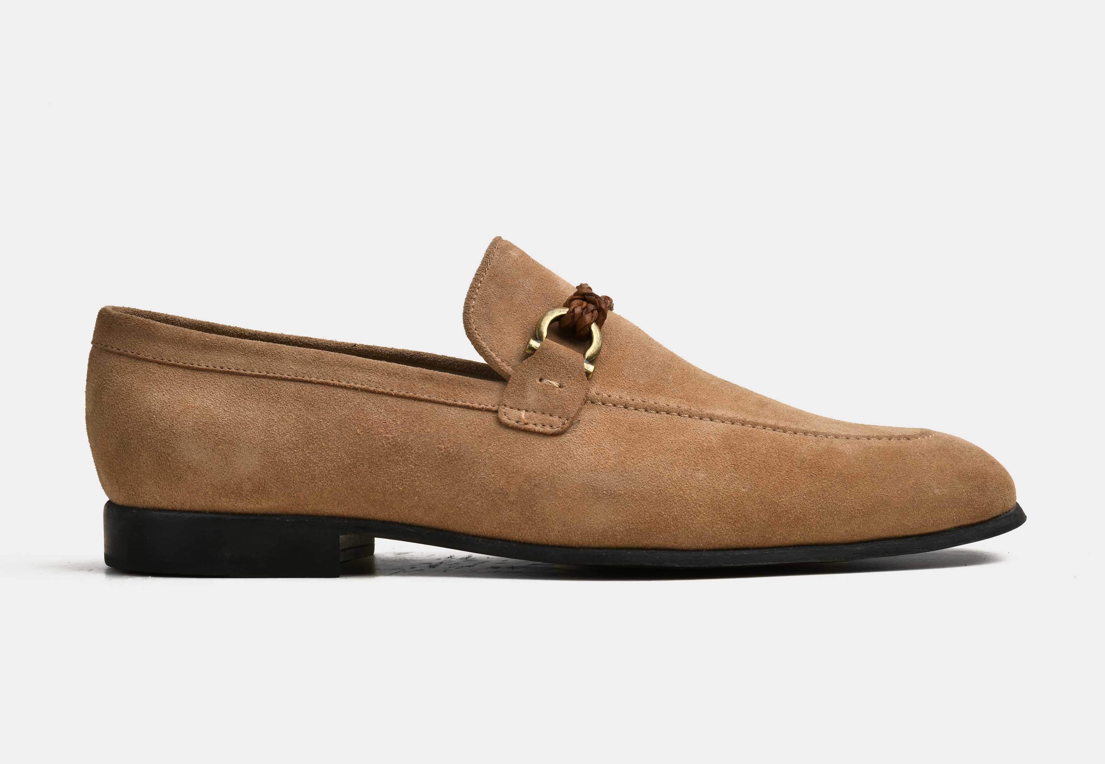 VALENZO | MEN CAMEL SUEDE HORSEBIT LOAFERS