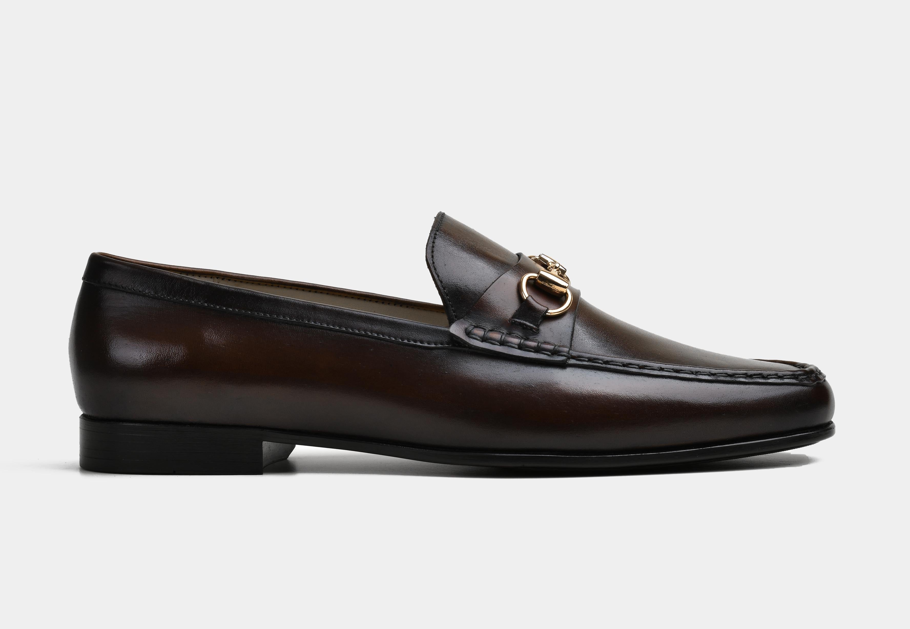 CASSANO | MEN BROWN HAND-BURNISHED HORSEBIT LOAFERS